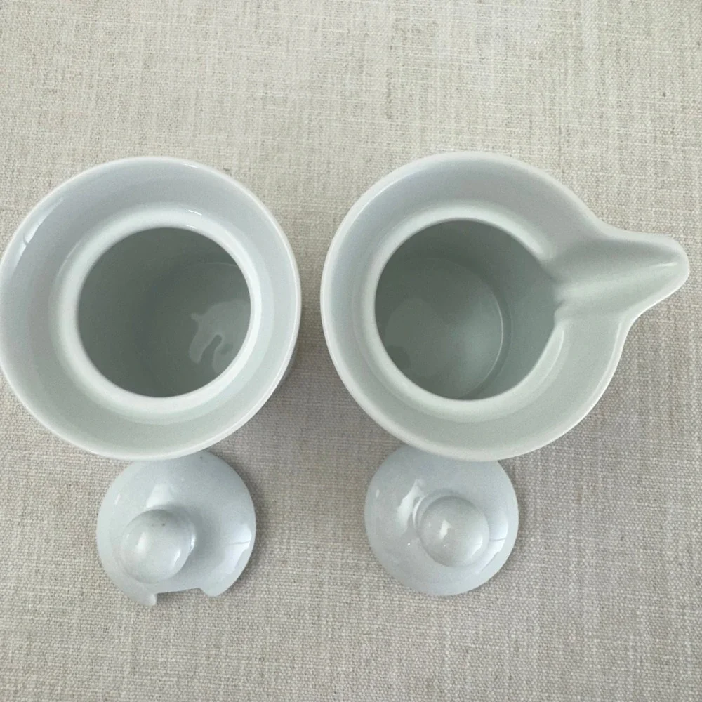 Dansk Umbrian Flowers Creamer and Sugar Bowl Set Portugal Ceramic Floral Blue